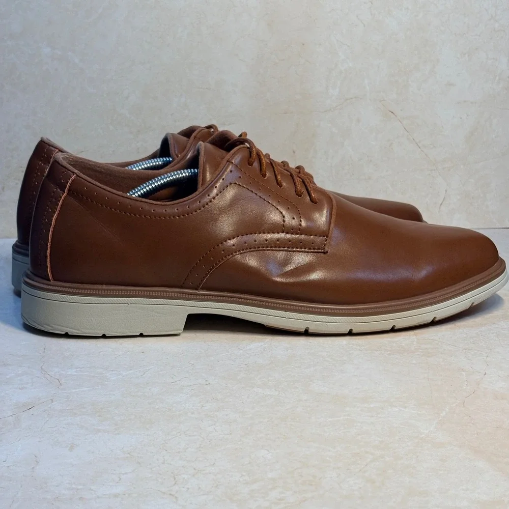 Orthocomfoot Mens Brown Leather Derby Shoes OFLK01B Size EU 46 US 12-12.5